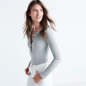 Madewell Demo Henley Bodysuit Medium